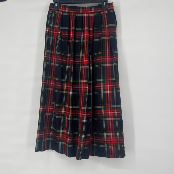 Land’s end vintage made in Scotland plaid wool midi skirt - Picture 1 of 7